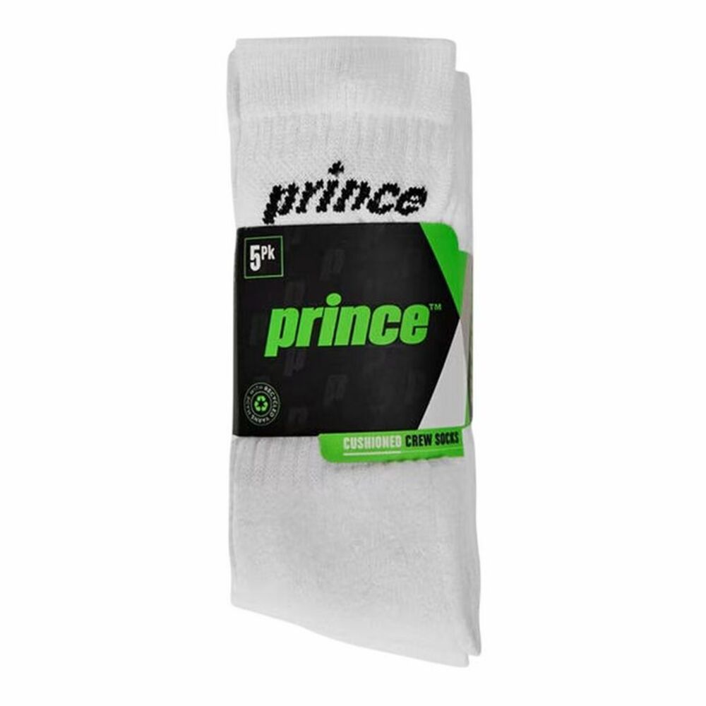 Prince Mens Tennis Crew Socks (Pack of 5) / White